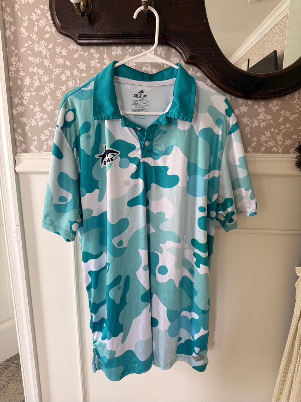 BTX blue camp golf shirt